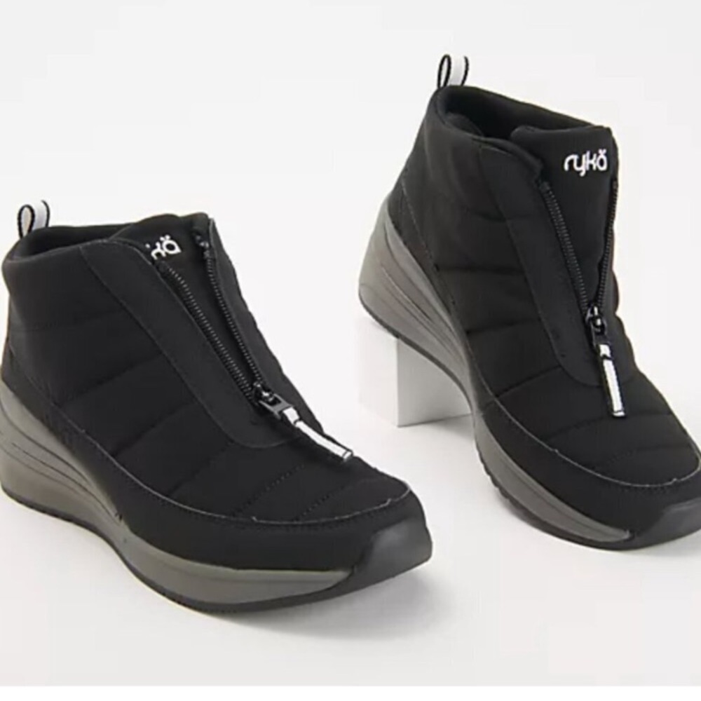 Ryka Quilted Wedge Sneakers Boots - Gia Puff